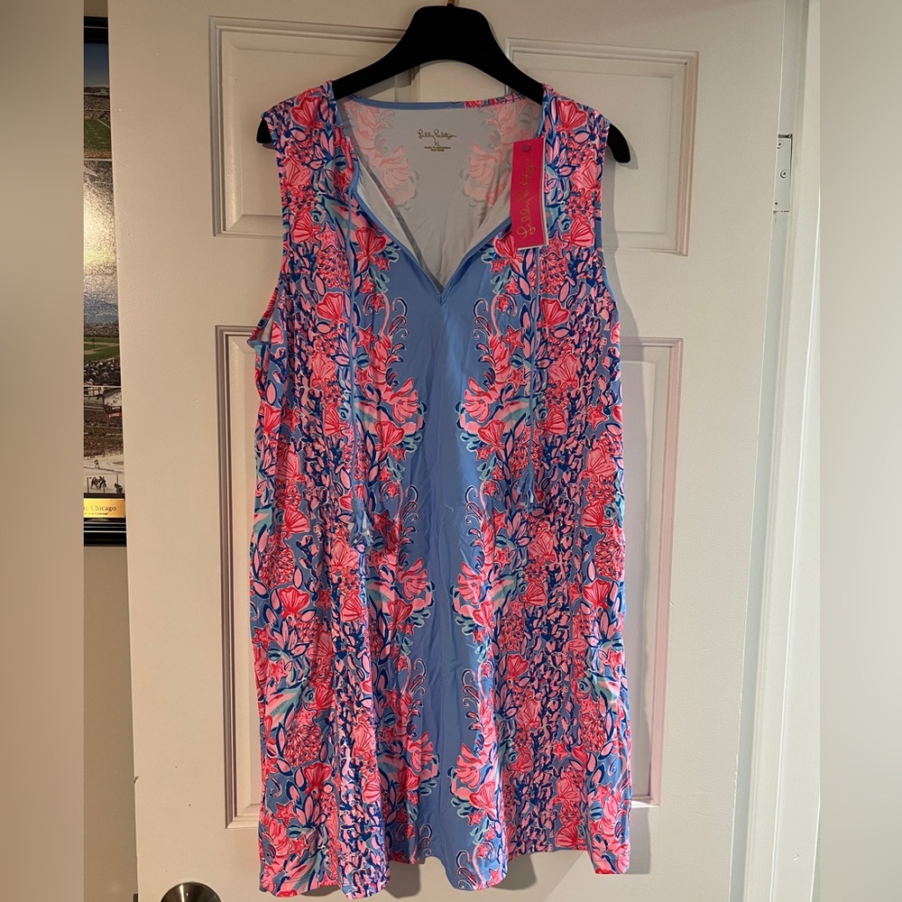 NWT Lilly Pulitzer Johana Coverup Blue Peri Shrimply the Best